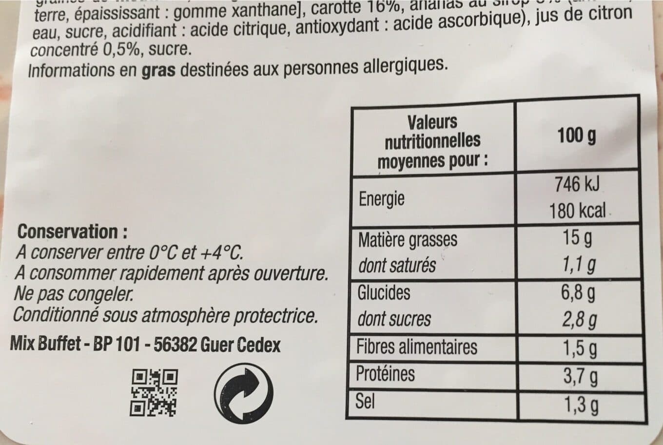 Mix Buffet Duo Ananas et Carotte au Surimi packshot