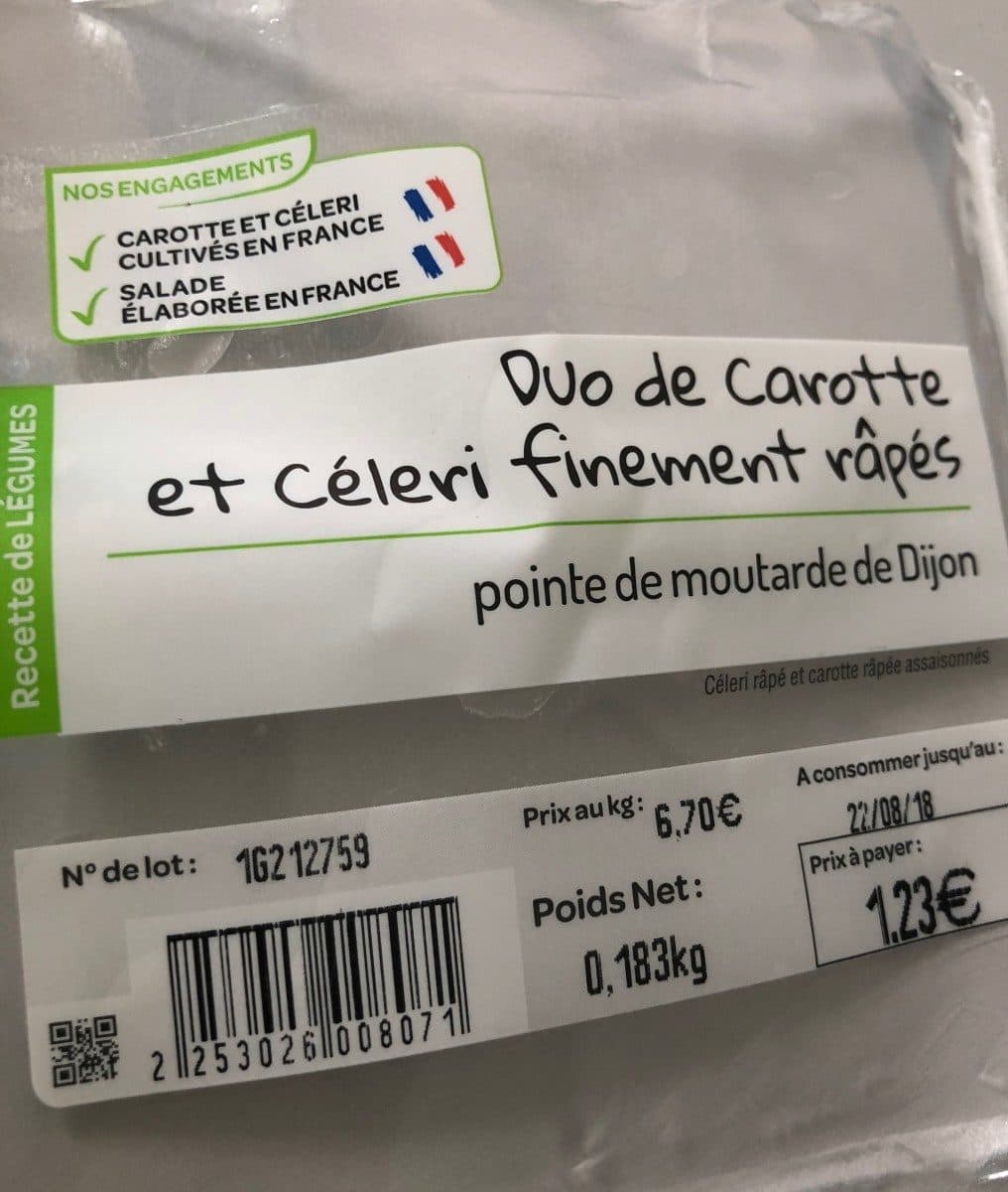 Open Food Facts Duo carotte et celeri finement rapes packshot