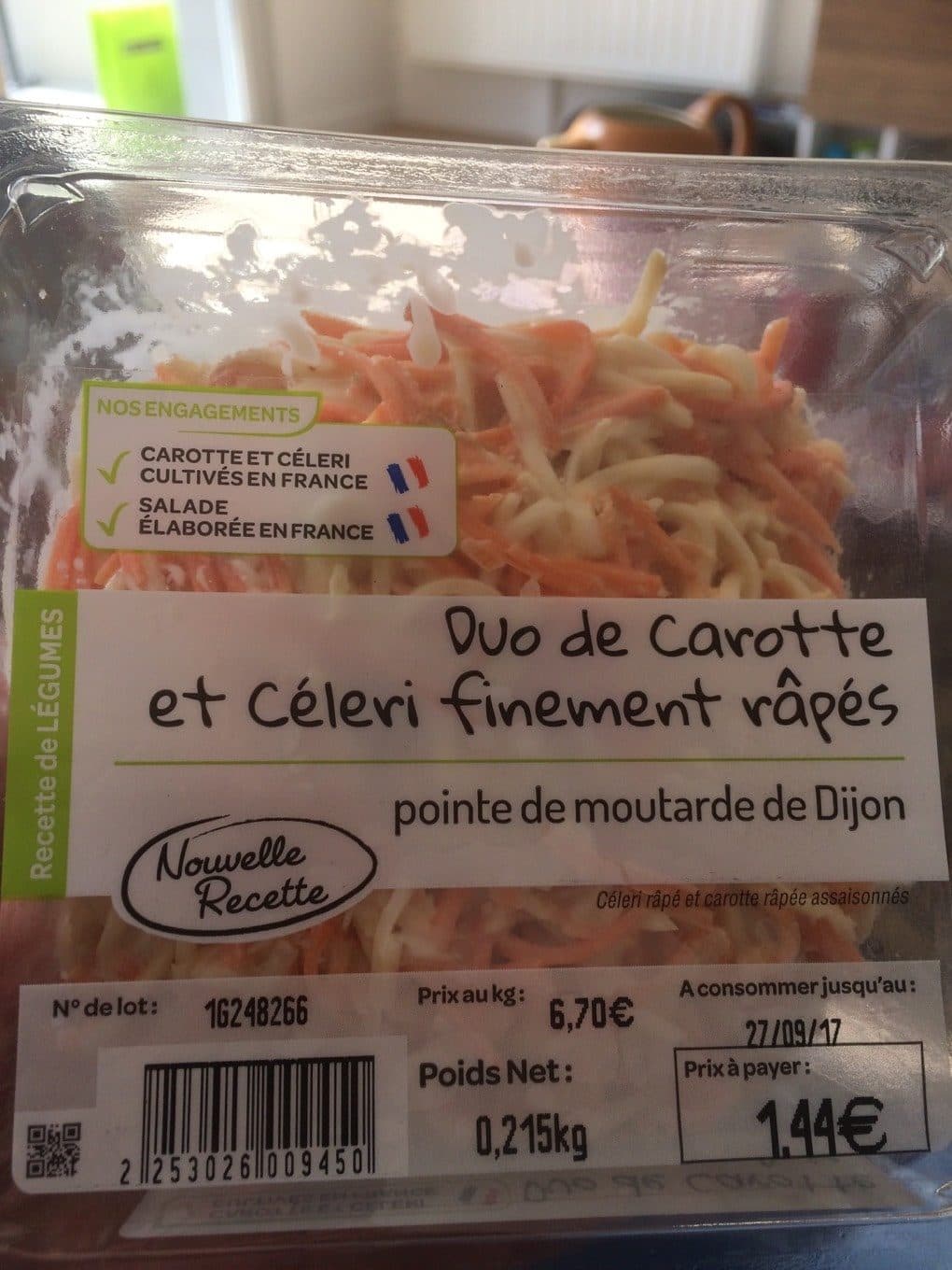 U Duo de carottes et céleri finement rapés packshot