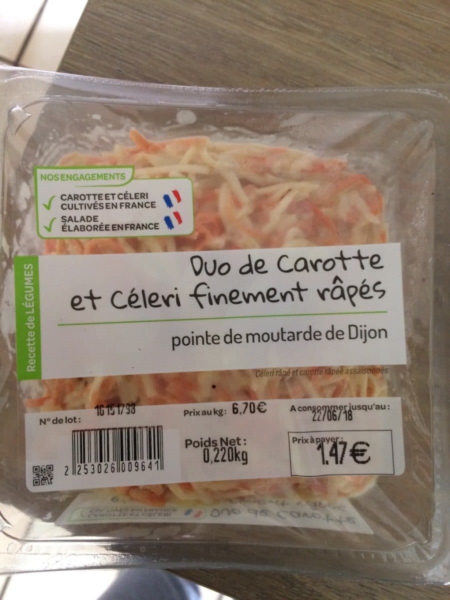 Open Food Facts Duo de carottes et celeri finement rapes packshot