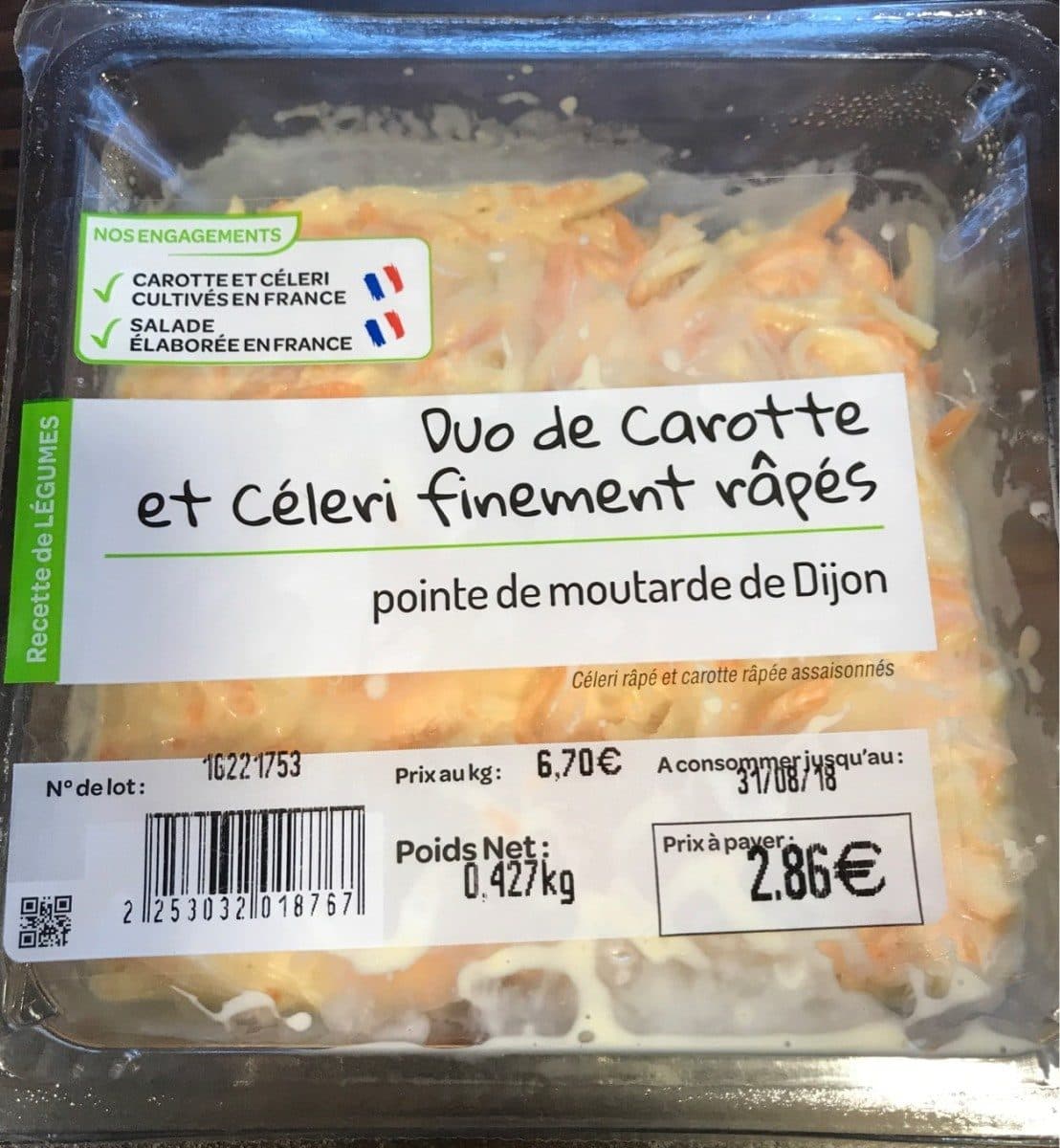 Open Food Facts Duo de carotte et céleri finement rapés packshot