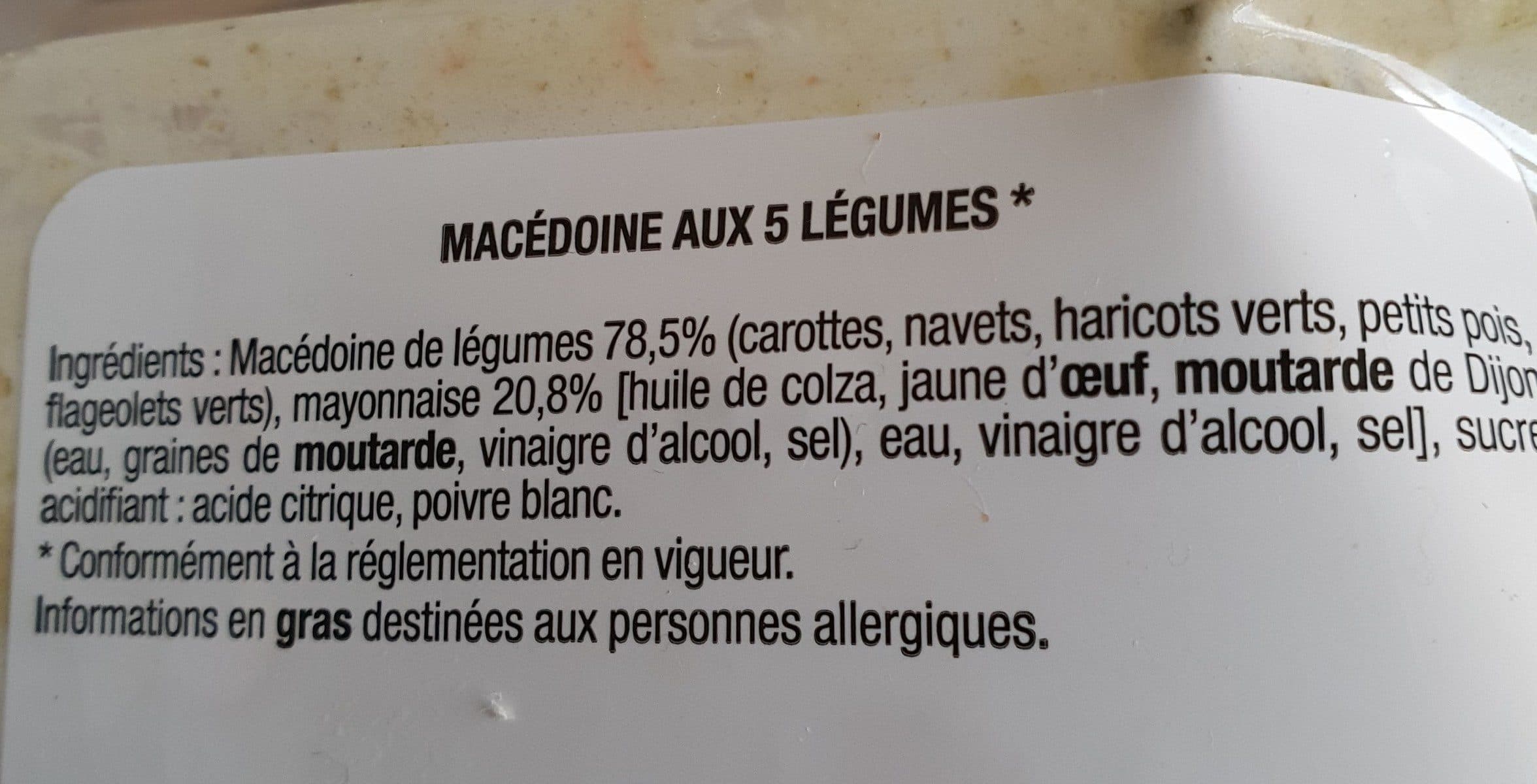 Open Food Facts Macédoine aux 5 légumes et sa mayonnaise packshot