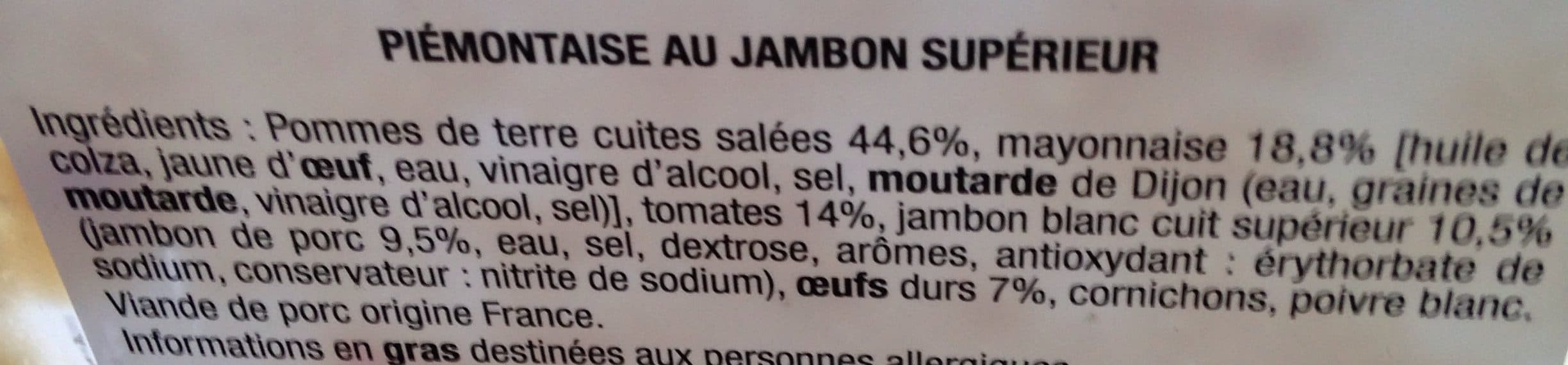 Le Porc Francais Piémontaise au jambon packshot