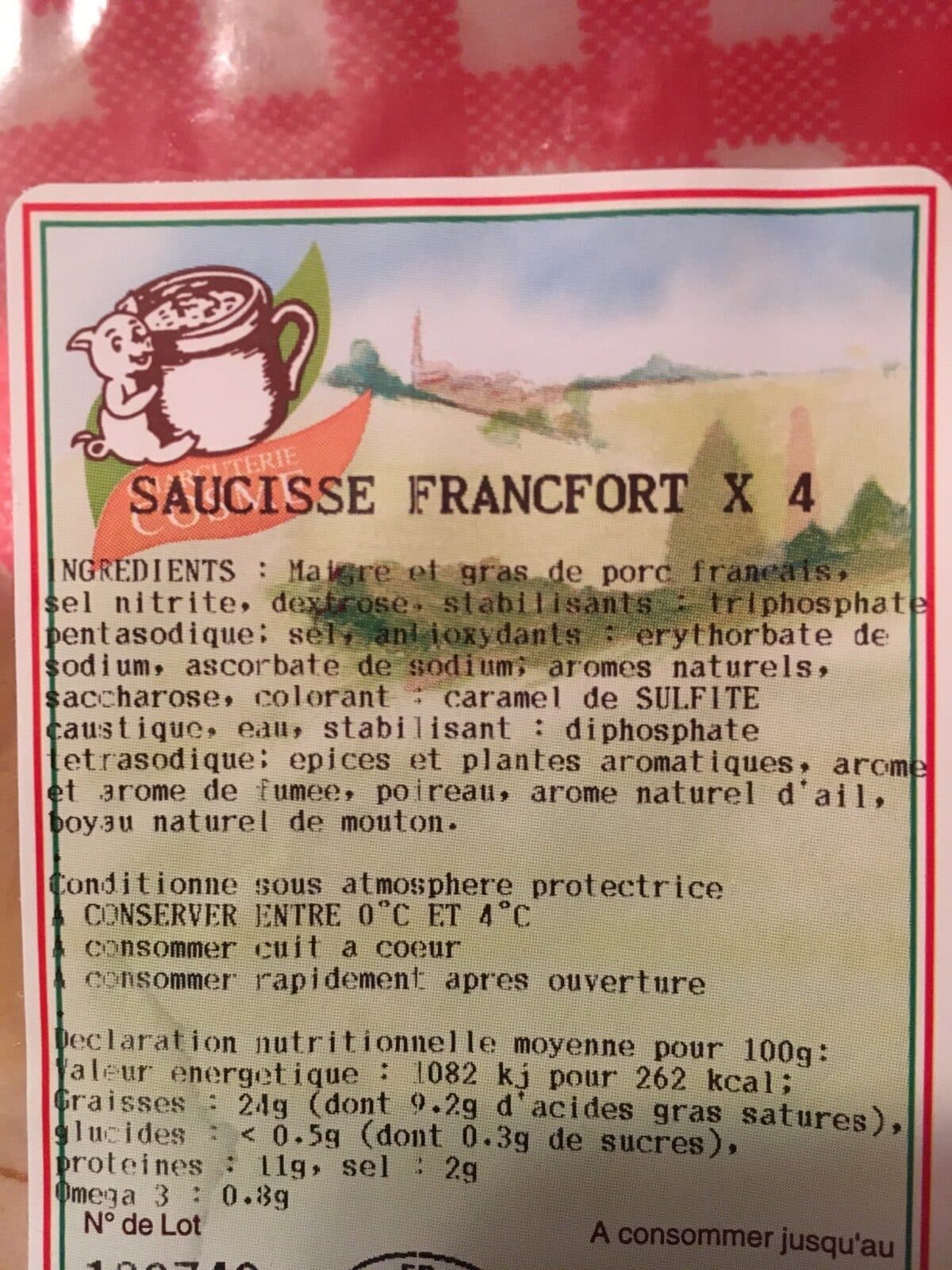 Charcuterie cosme Saucisse francfort packshot