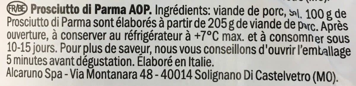 Open Food Facts Prosciutto di parma packshot
