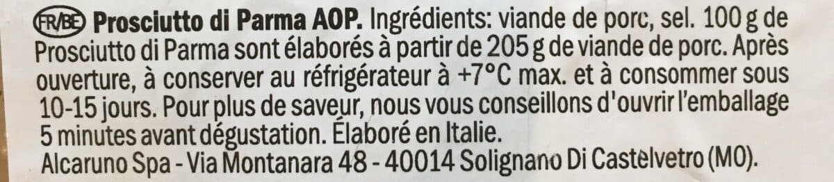 Open Food Facts Prosciutto di parma packshot
