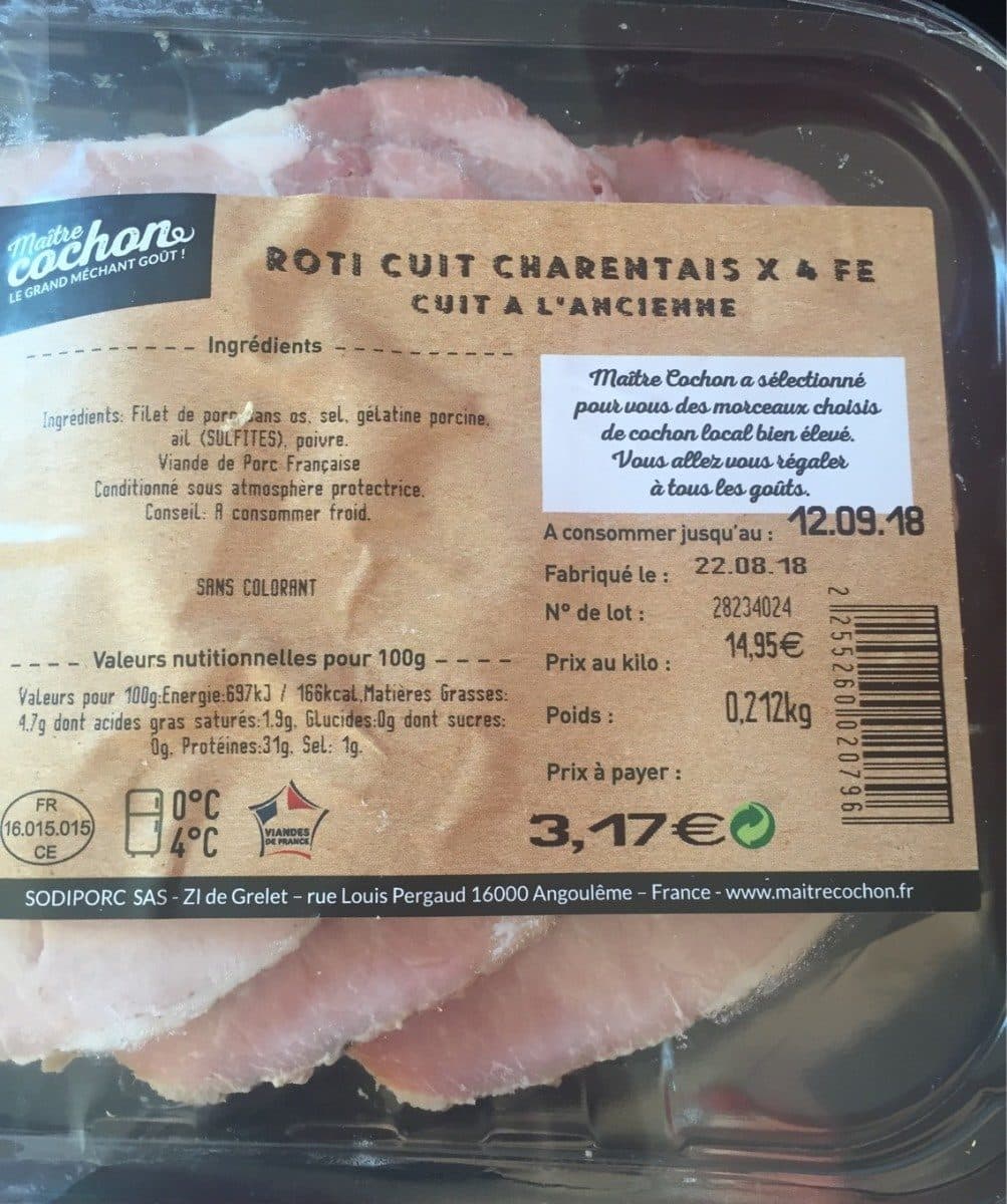 Open Food Facts Roti cuit charentais packshot