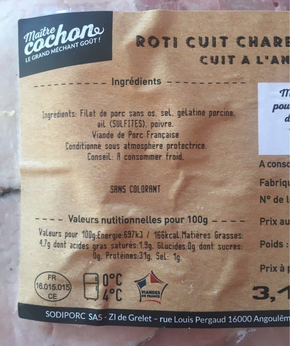 Open Food Facts Roti cuit charentais packshot