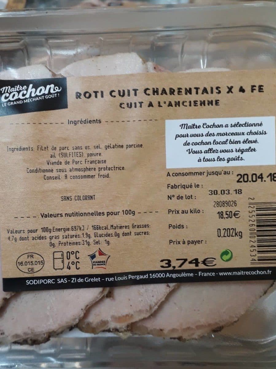 Open Food Facts Rôti cuit packshot