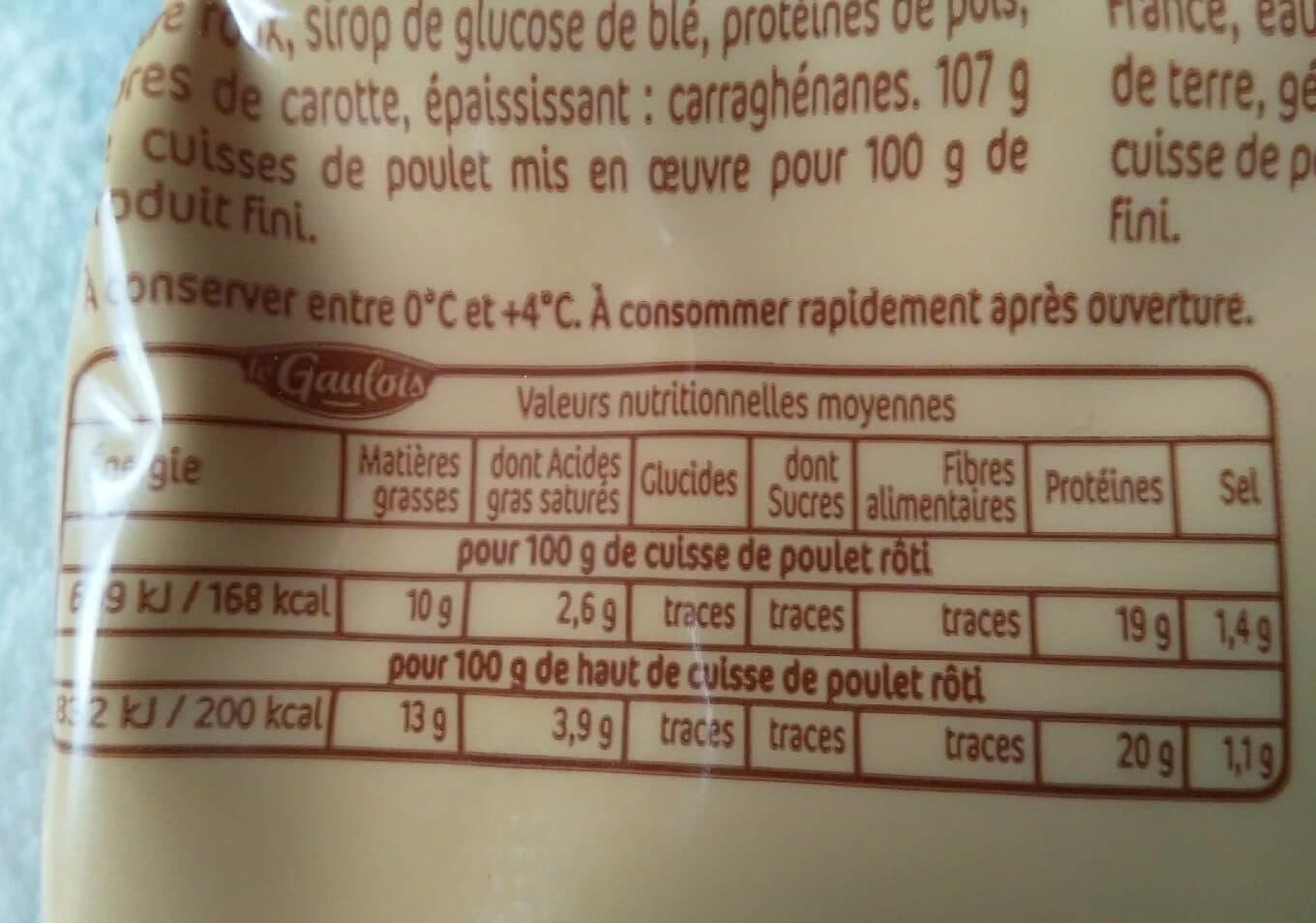 Le Gaulois Hauts de cuisse de poulet rôti packshot