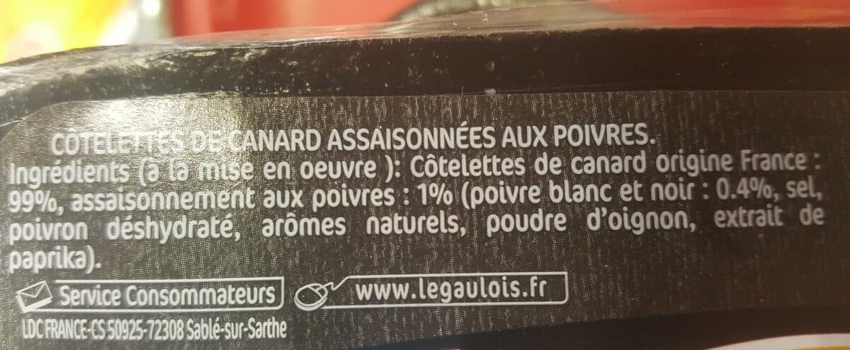 Le Gaulois Côtelettes de canard au poivres packshot