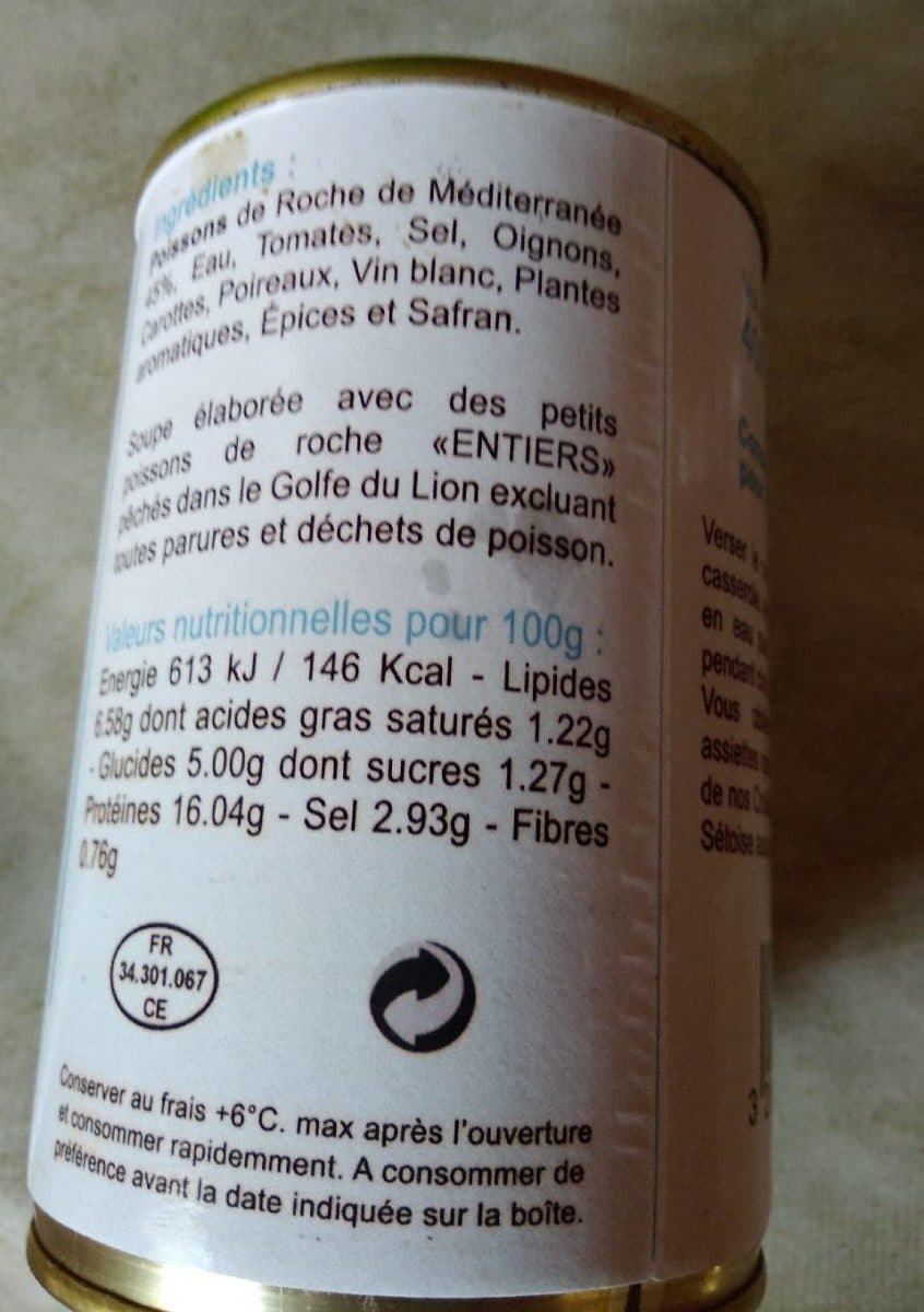 Open Food Facts Soupe de poissons packshot