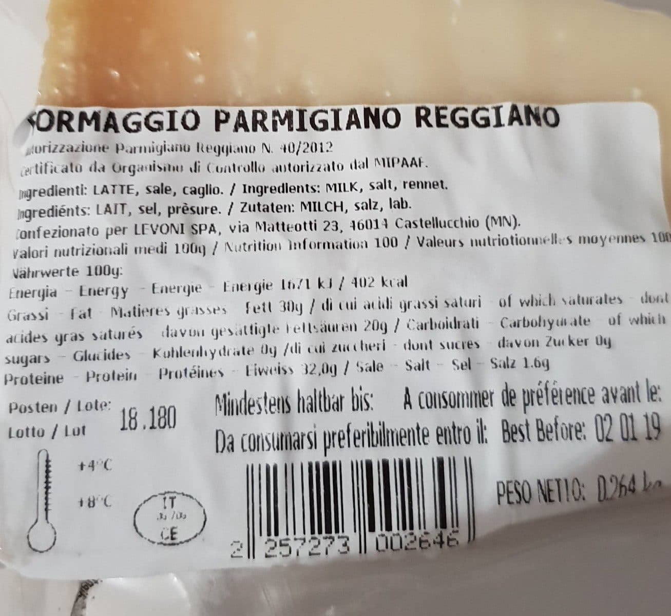 Open Food Facts Parmigiano reggiano packshot