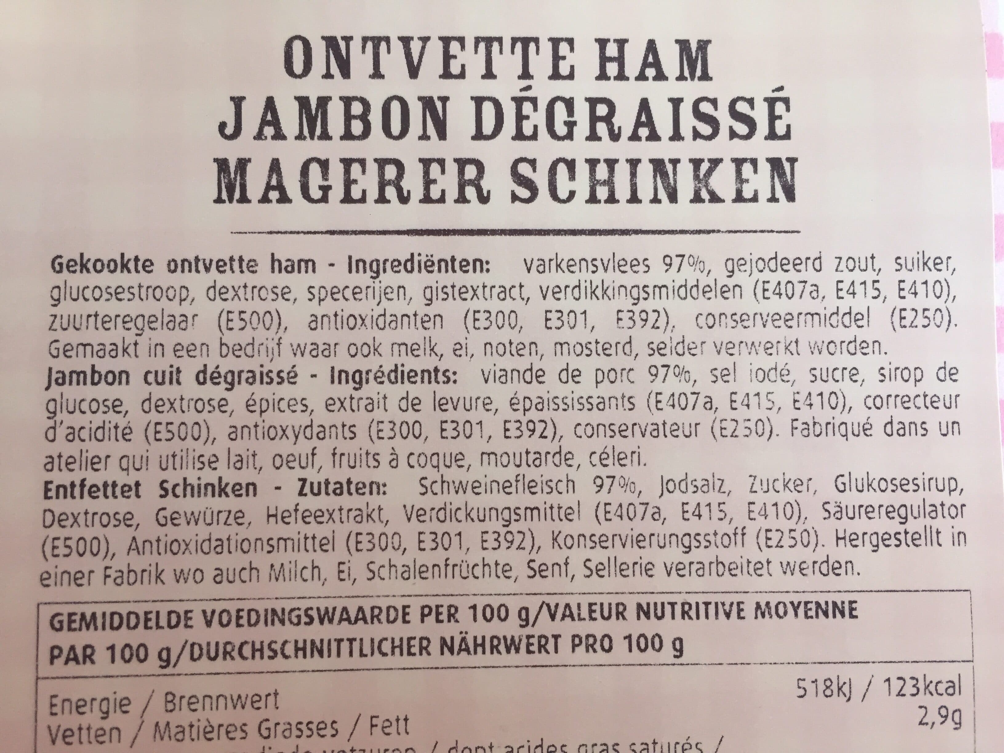 Delhaize Jambon dégraissé packshot