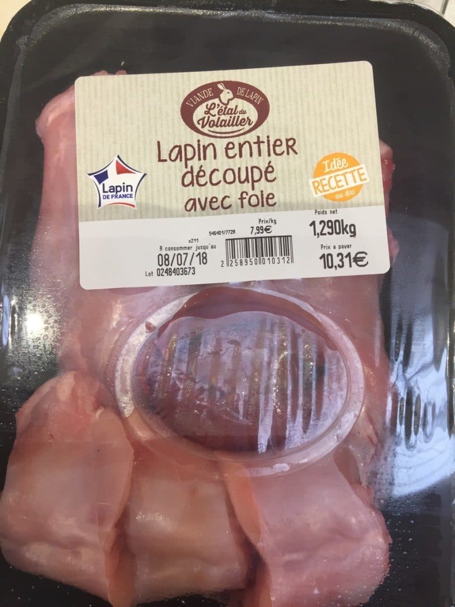 L'étal du volailler Lapin decoupé packshot