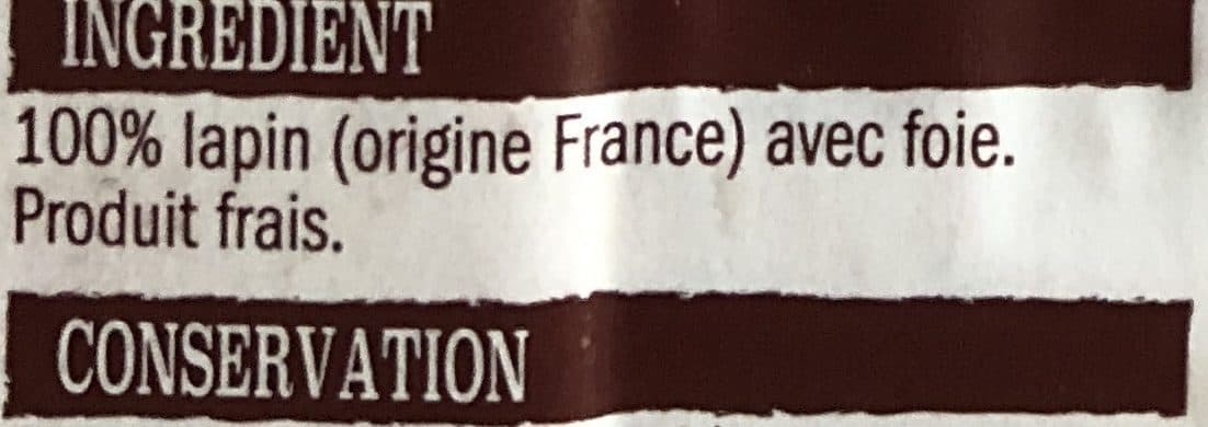 L’etal Du Volailler Lapin entier decoupe avec foie packshot