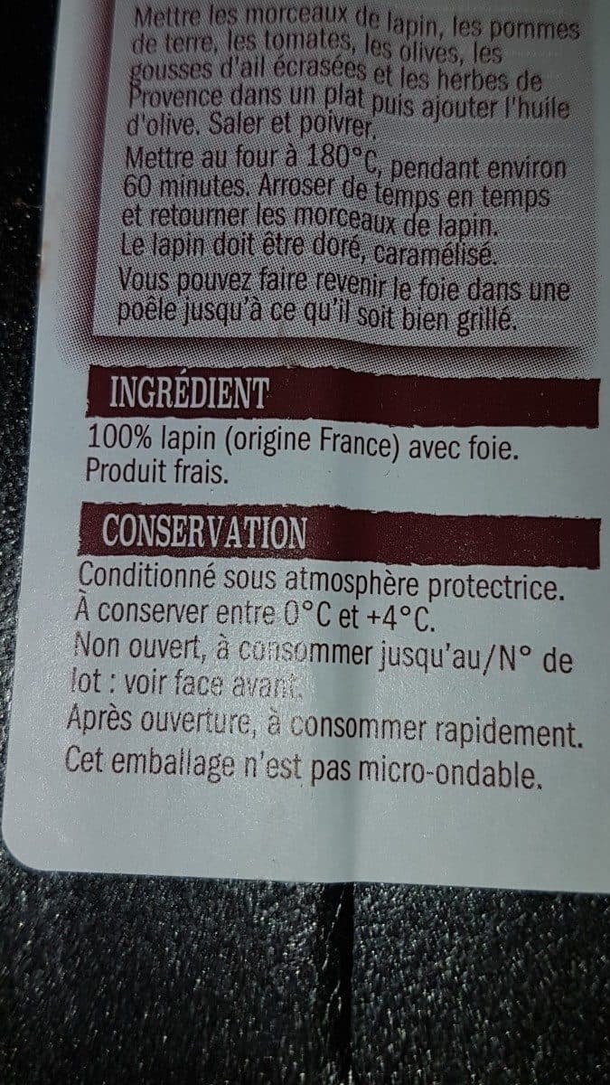 L'étal du volailler Lapin entier packshot