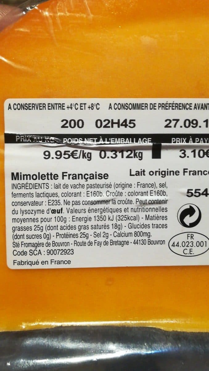 Open Food Facts Mimolette francaise packshot