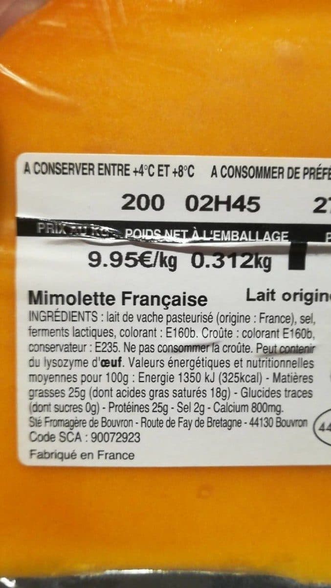 Open Food Facts Mimolette francaise packshot