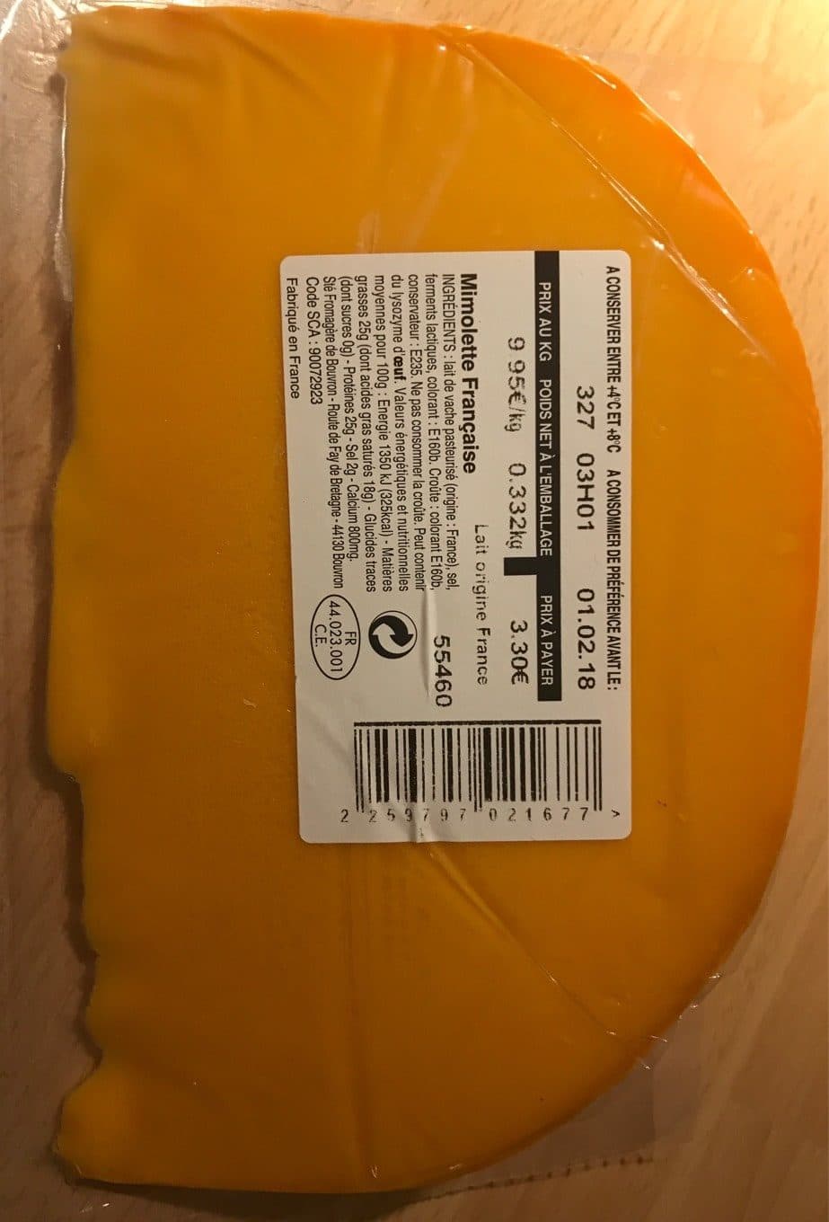 Intermarché Mimolette française packshot