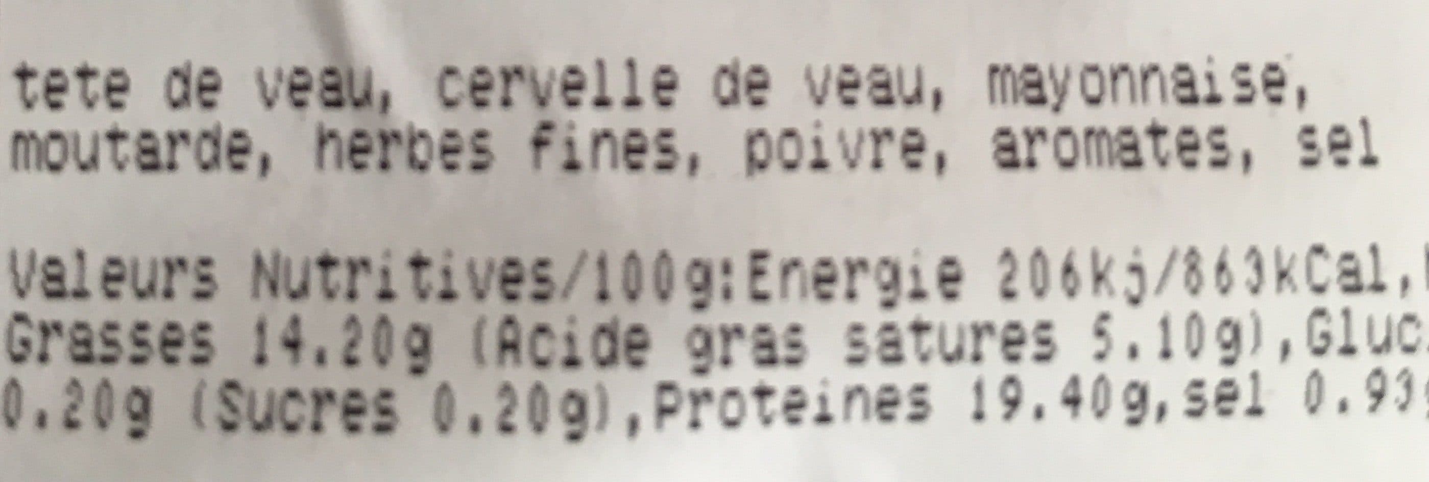 Open Food Facts Tête de veau gribiche packshot