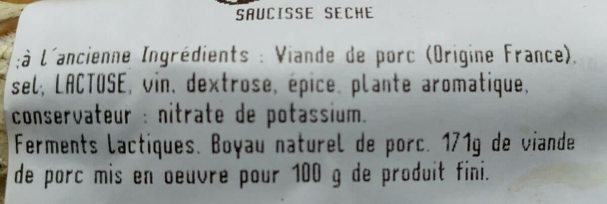Open Food Facts Saucisse artisanale à l'ancienne packshot