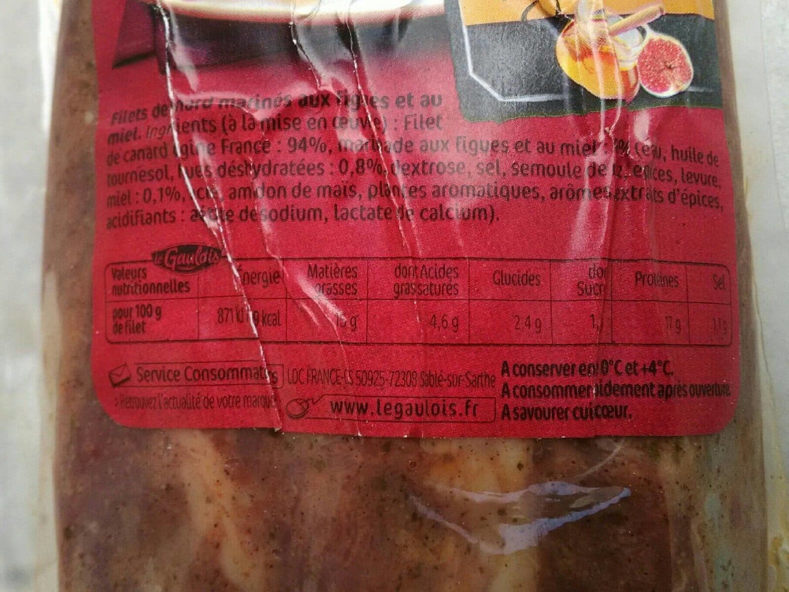 Open Food Facts Filets de canard marinés figue miel packshot