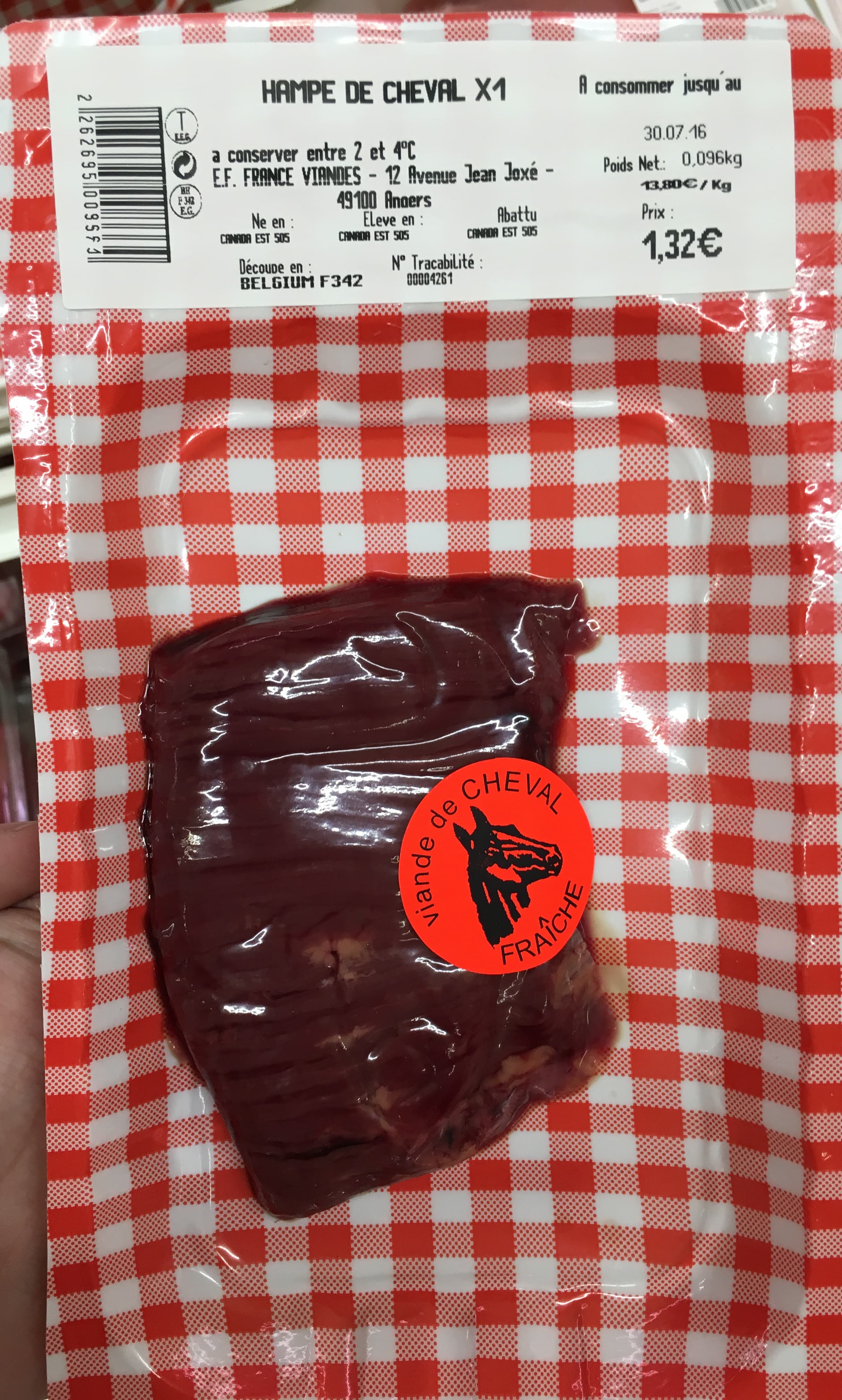E.F. France Viandes Hampe de cheval packshot