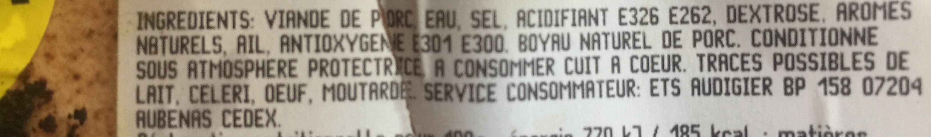 Open Food Facts Saucisse sans colorant packshot