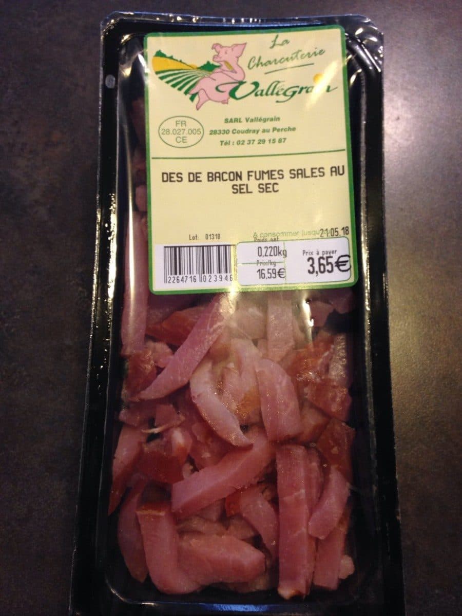 Open Food Facts Dés de bacon fumés packshot