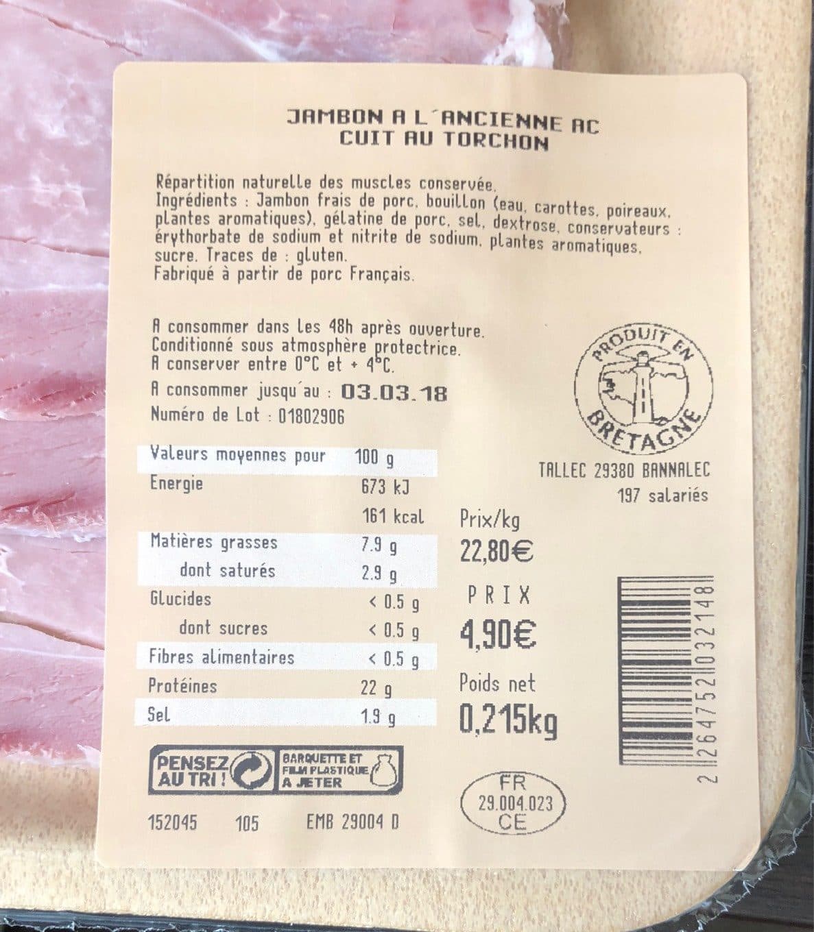 Tallec Jambon a l’ancienne packshot
