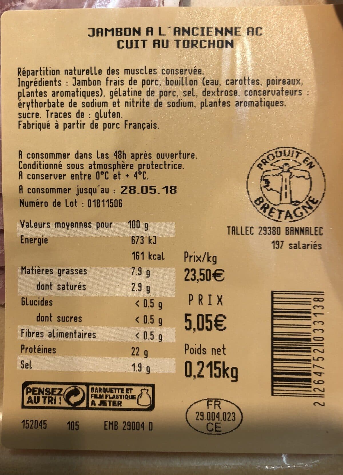 Tallec Jambon a l ancienne packshot