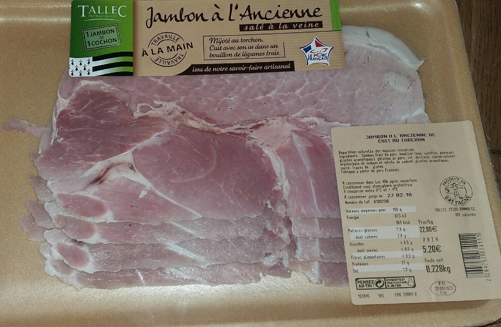 Tallec Jambon à l'ancienne packshot