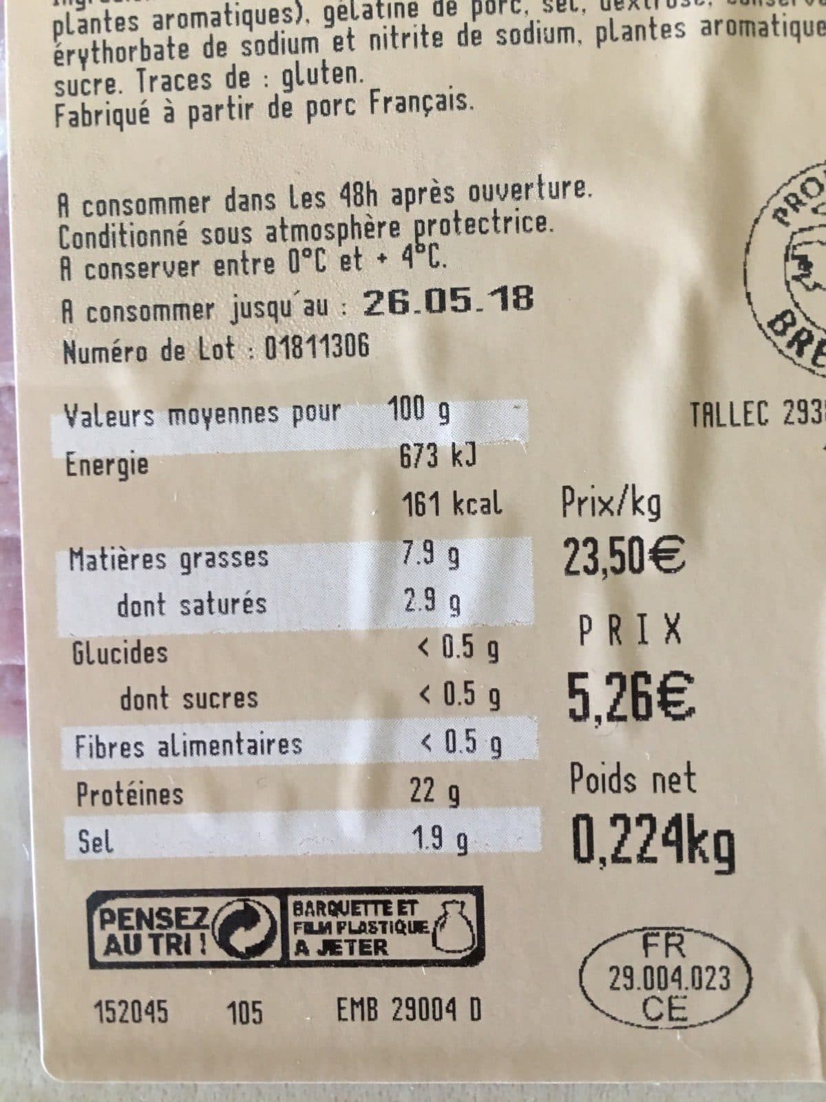Tallec Jambon à l'ancienne packshot