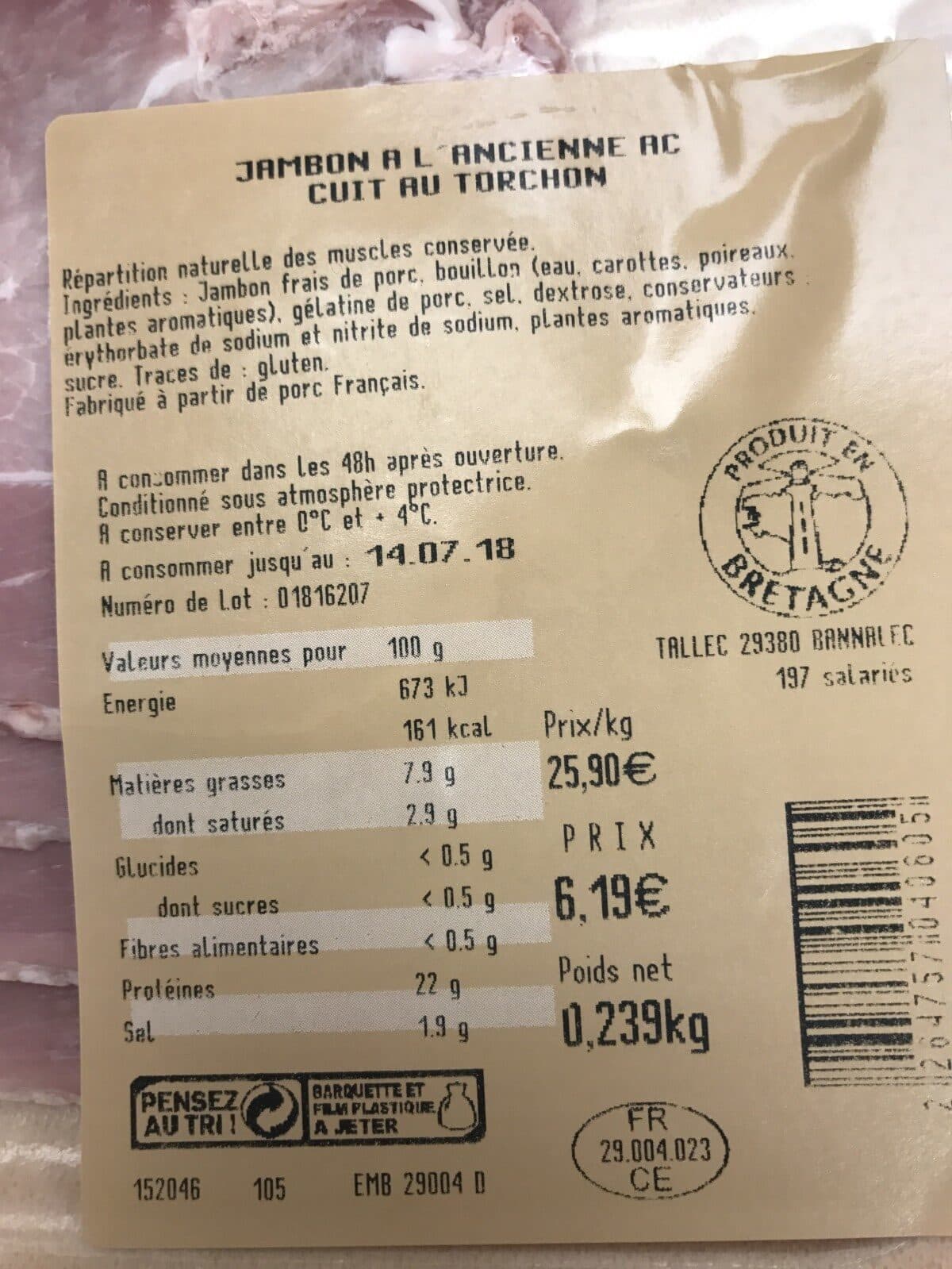 Tallec Jambon a l'ancienne packshot