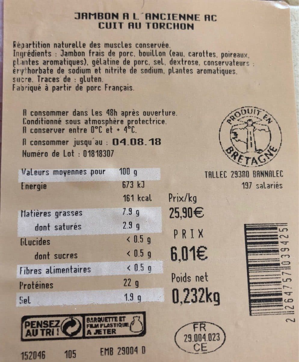 Tallec Jambon a l'ancienne packshot