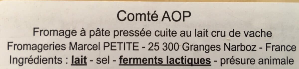 Open Food Facts Comté Fort Lucotte packshot