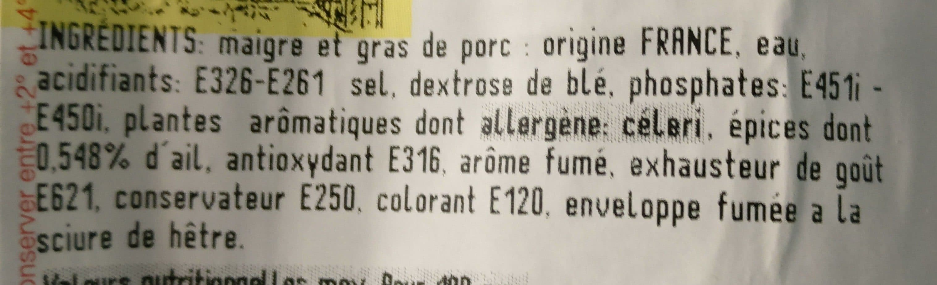 Open Food Facts Saucisson paris-ail fumé packshot
