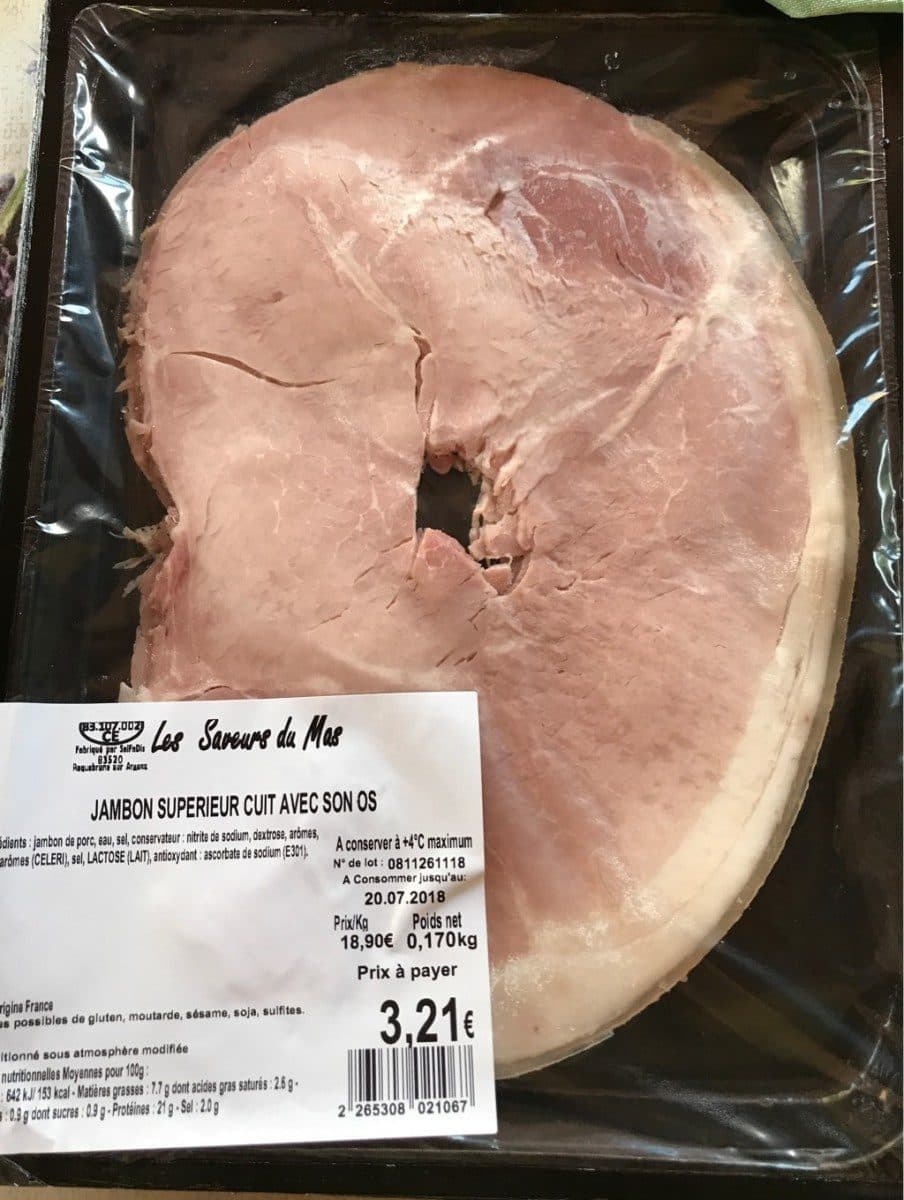 Open Food Facts Jambon superieur cuit avec son os packshot