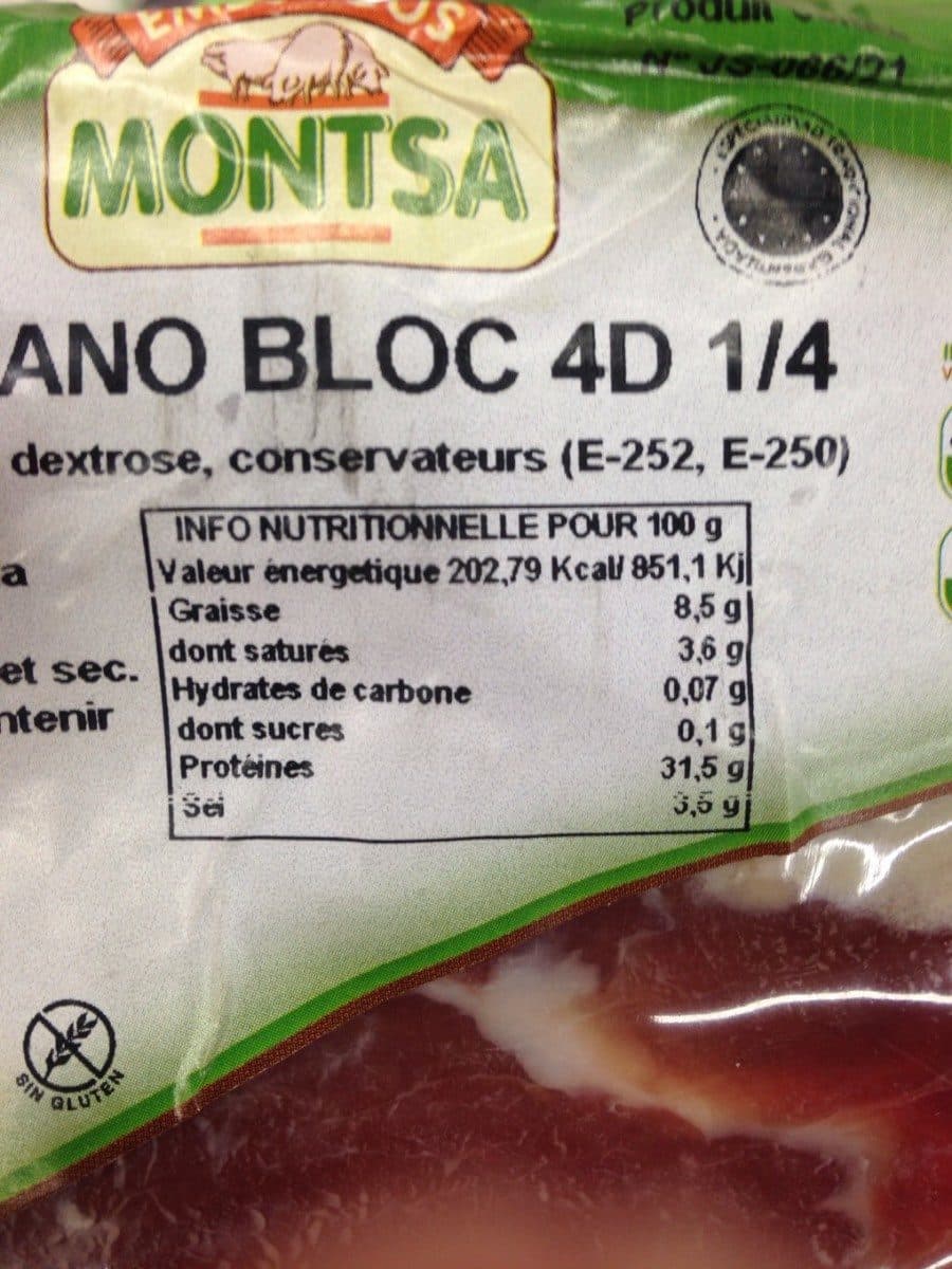 Open Food Facts Jambon serrano bloc packshot