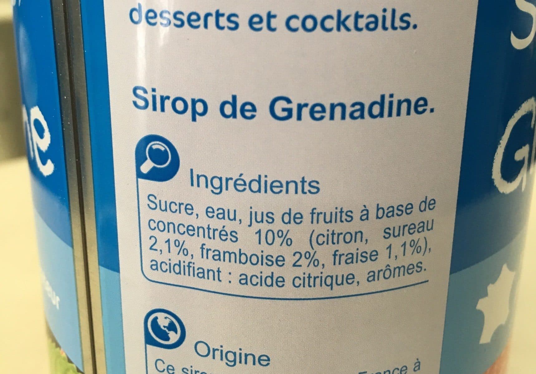 Open Food Facts Sirop de grenadine packshot