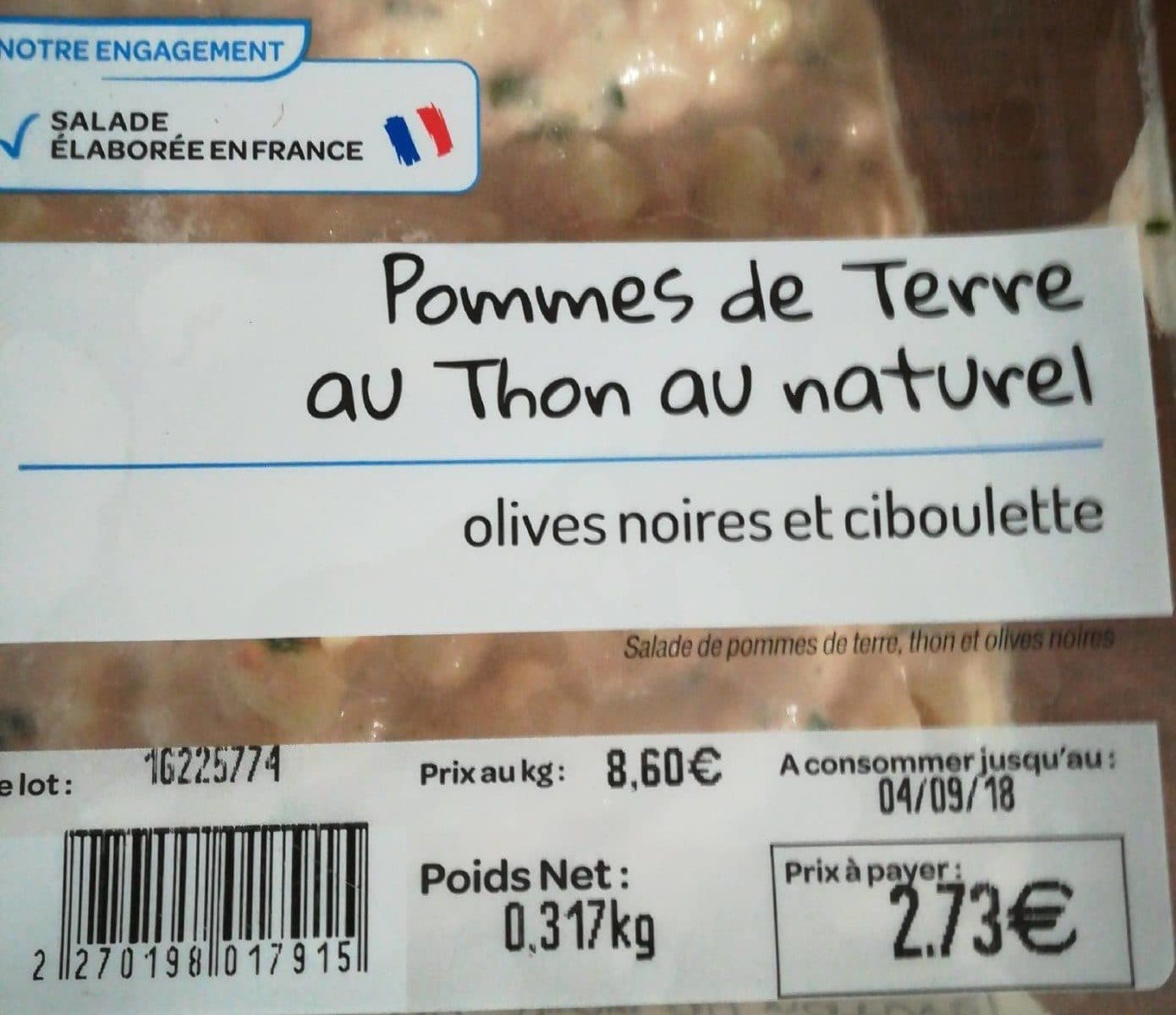 Open Food Facts Pommes de terre au thon au naturel packshot