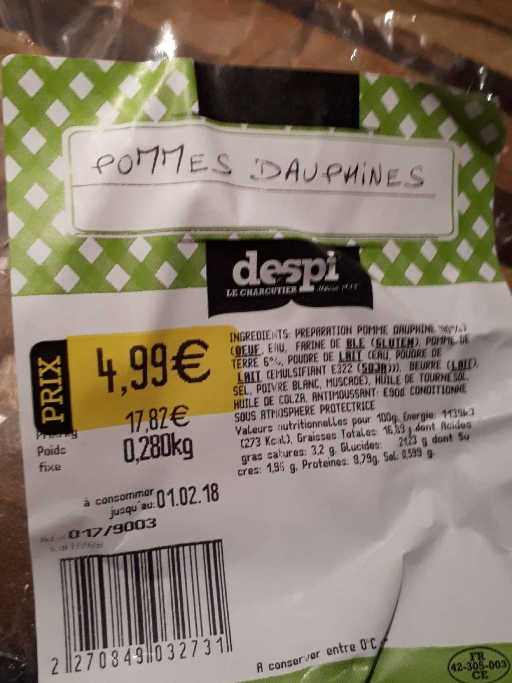 Despi Pommes dauphines packshot