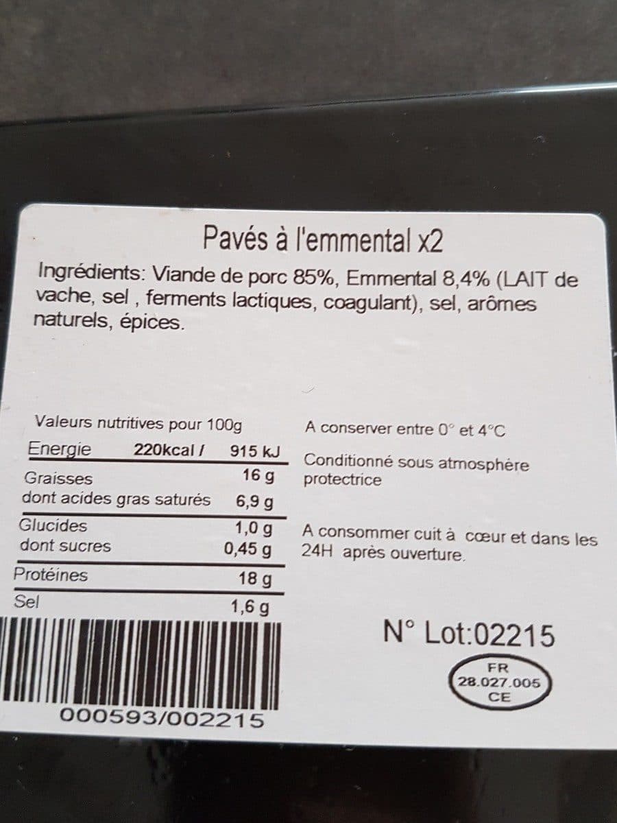 Open Food Facts pave a l'emmental packshot