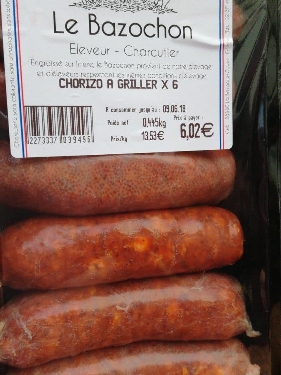 Open Food Facts Chorizo a griller packshot