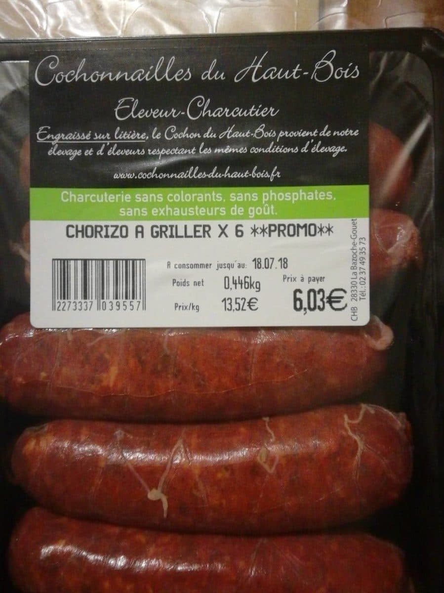 Open Food Facts Chorizo à griller packshot