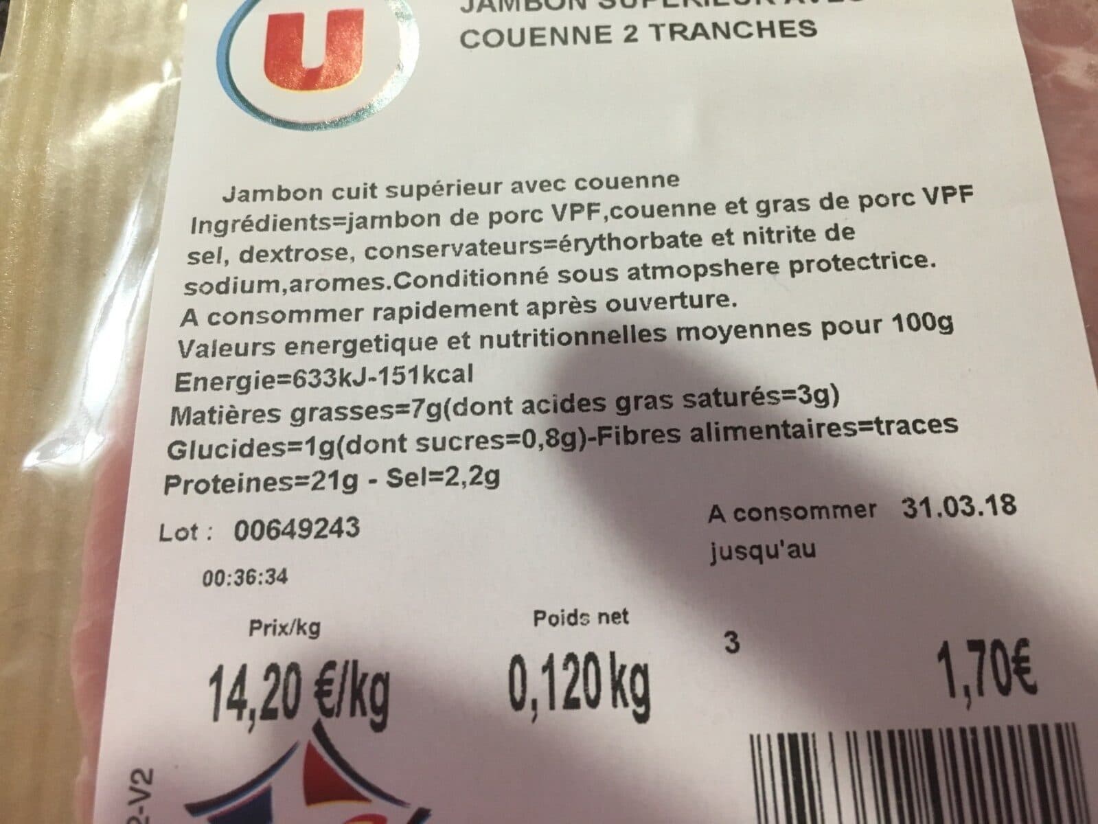 U Jambon le Supérieur avec couenne 2t packshot