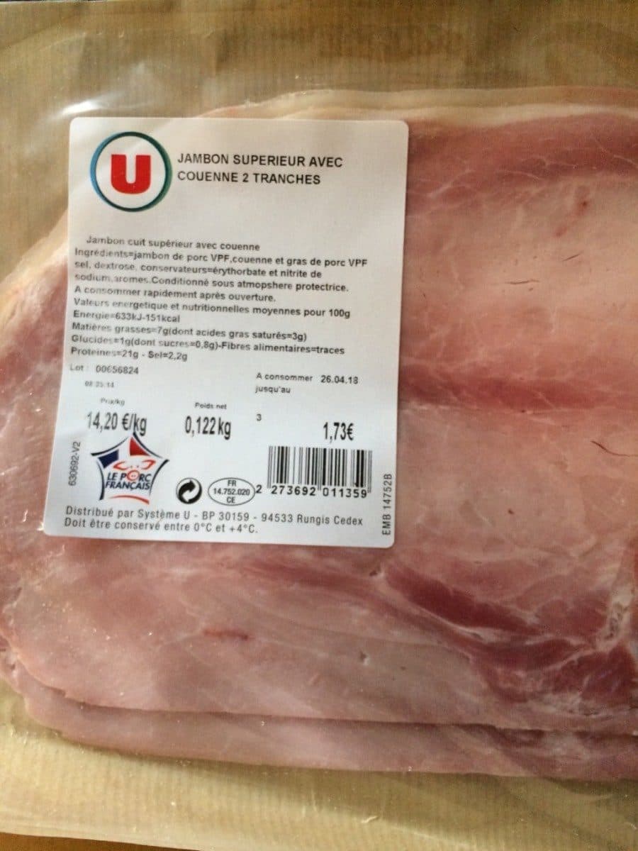 Open Food Facts Jambon superieur avec couenne packshot