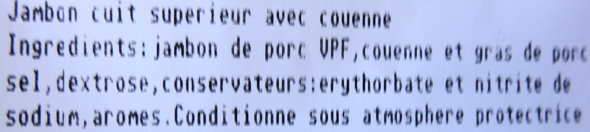 U Jambon supérieur avec couenne U packshot
