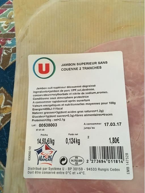 U Jambon Blanc packshot